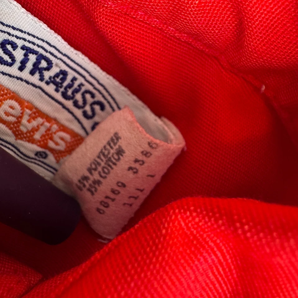 Camisa Vintage Levis Pearl Snap Infantil 4 Red Western Cowboy Manga Longa Grande E Anos 70 - Imagem 4 de 4