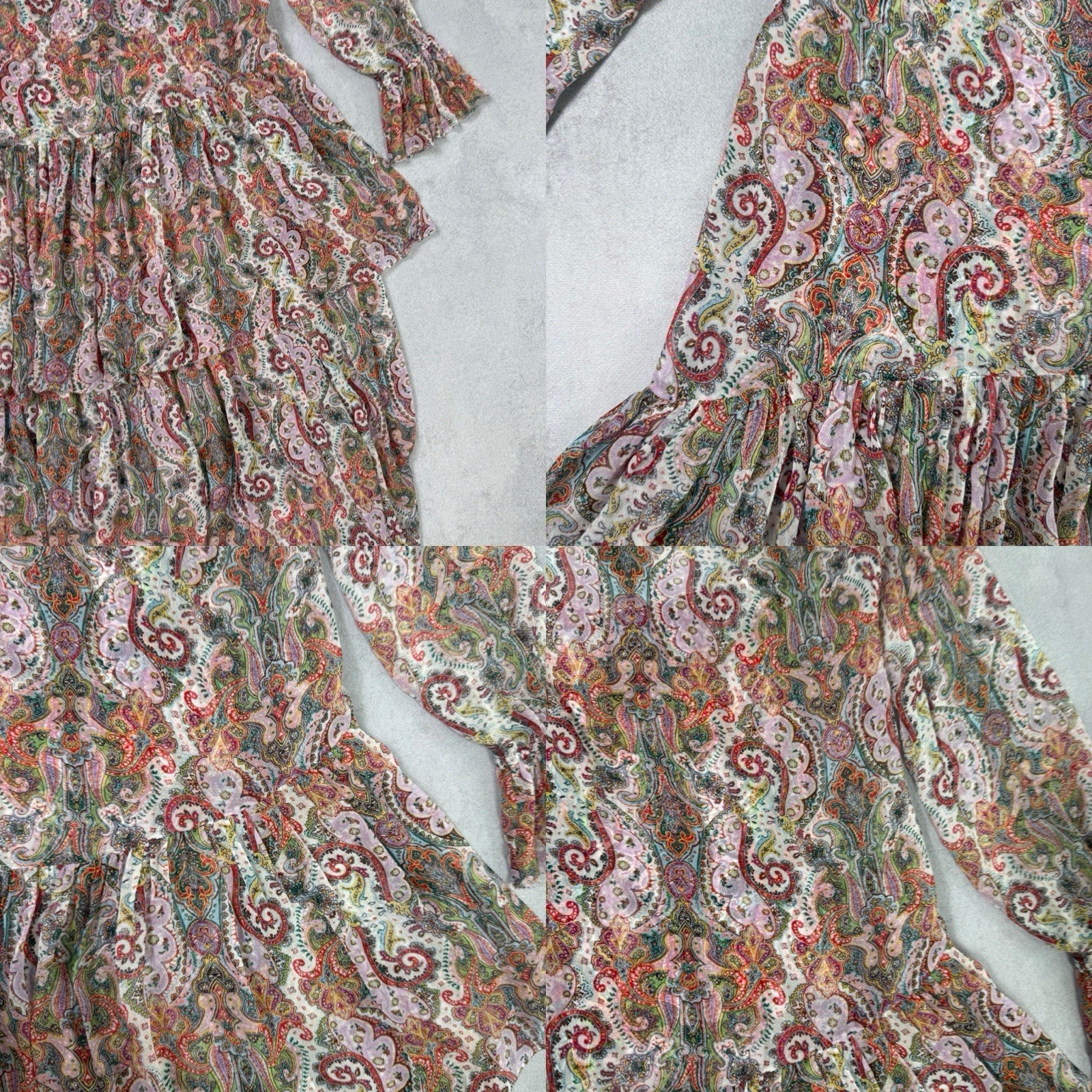 Zimermann Ninety-Six Asymmetric Silk Midi Dress Size 1 Multicolour