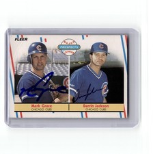 1988 Fleer Mark Grace/Darrin Jackson Signed Card #641 Rookie Cubs 2 OnCard Autos. rookie card picture