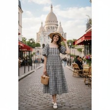 Faithfull the brand KIONA MIDI DRESS Kjole SIZE M NWT Casual Vacation
