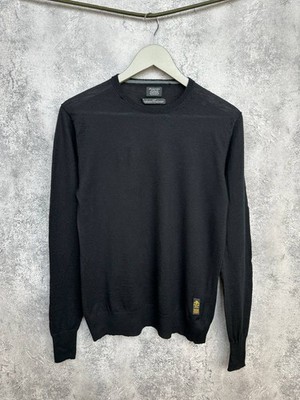 Replay Exclusive Knitwear 100% Lana Wool Sweater Black Crew Neck Size M