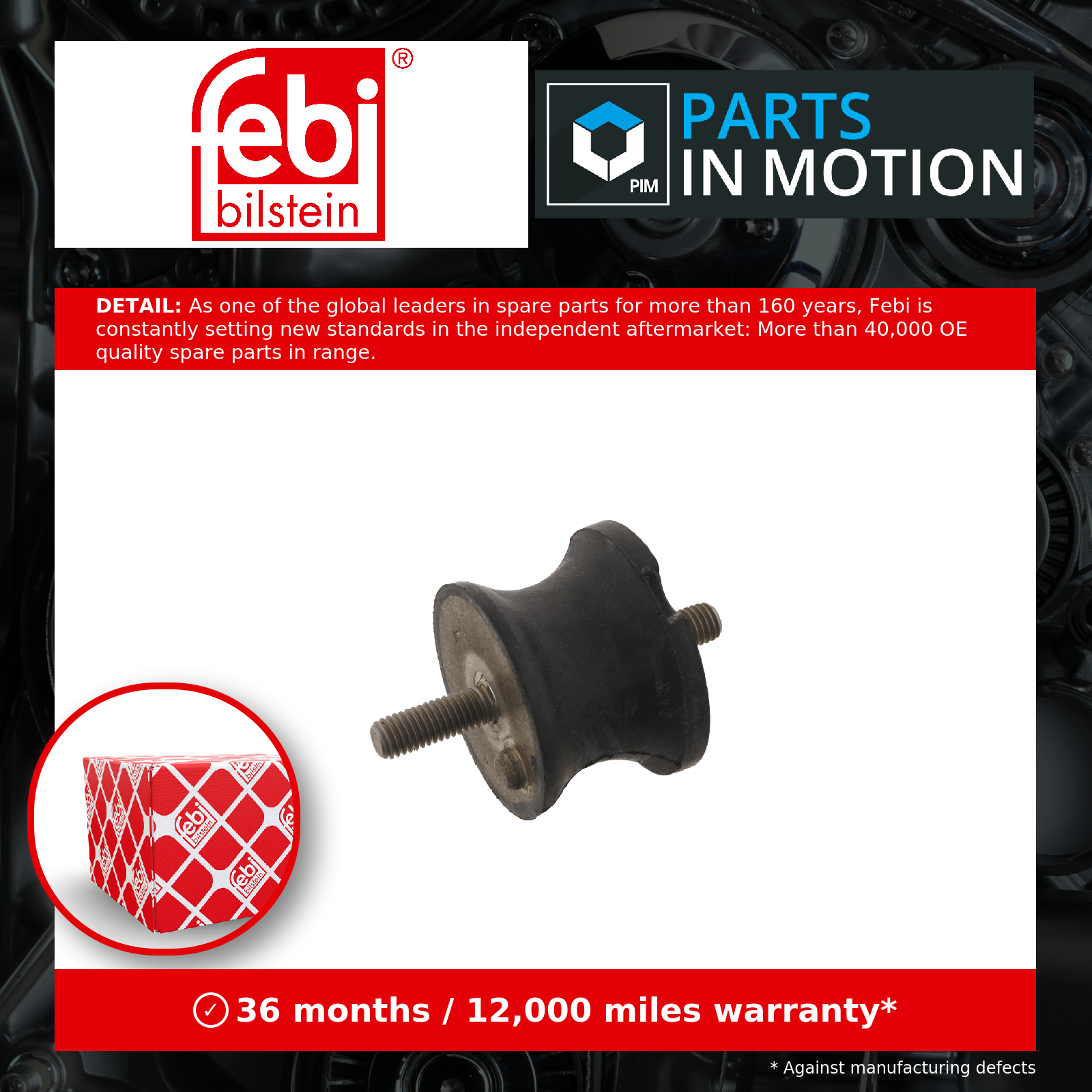 FEBI BILSTEIN MOUNTING, MANUAL TRANSMISSION REAR BMW BMW (BRILLIANCE) 1 3 3 SERI - Image 10