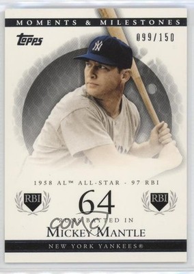 2007 Moments & Milestones /150 Mickey Mantle (1958 AL All-Star 97 RBI) HOF 1o4y