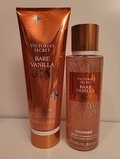 Victoria's Secret Bare Vanilla Joy Shimmer Fragrance Mist and Lotion Set New