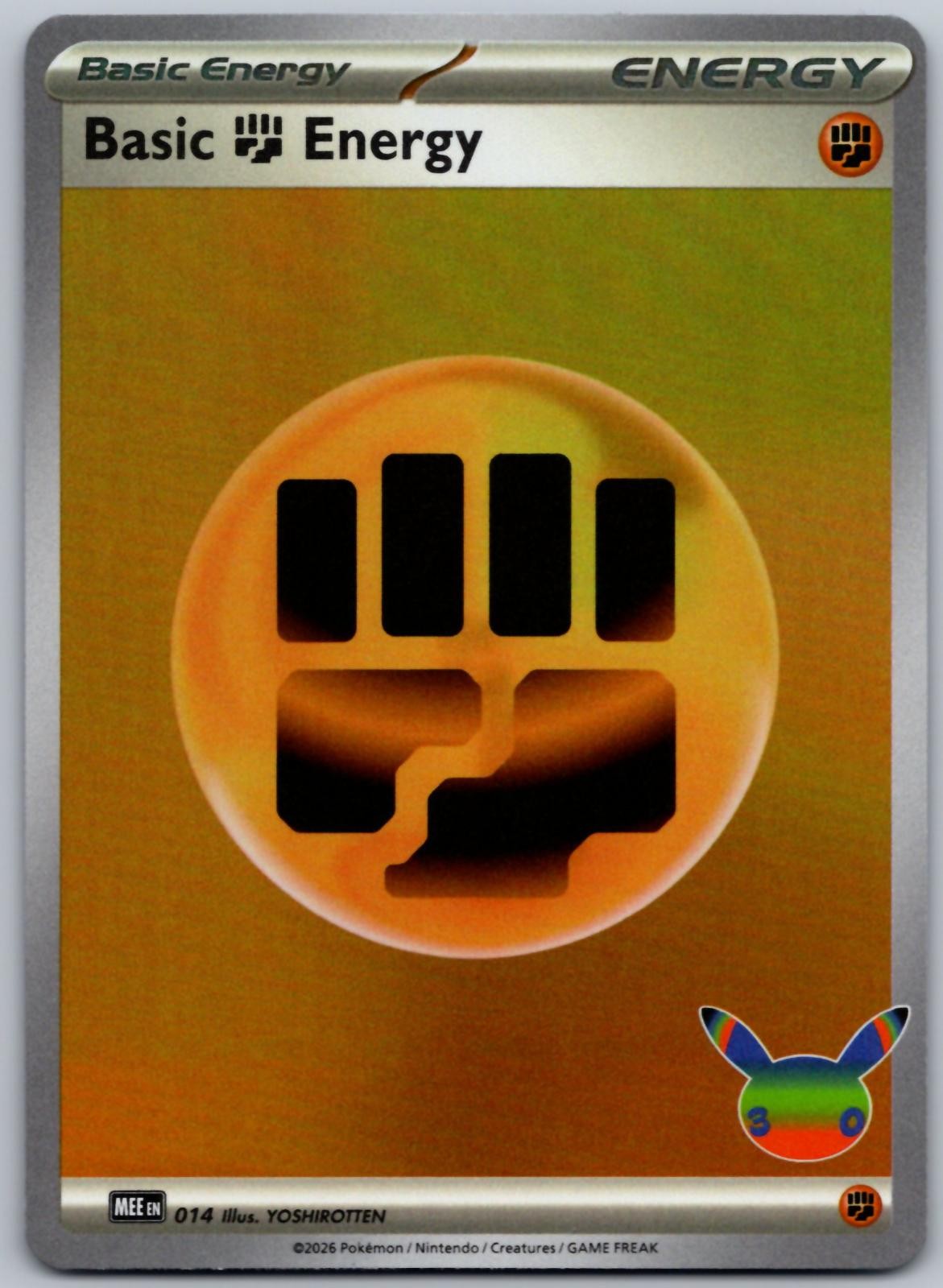Basic Fighting Energy (30th Celebration) 014 Holo MEE: Mega Evolution NM