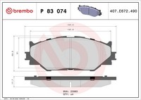 Brembo Bremsbelagsatz Scheibenbremse Prime P 83 074 FüR Lexus IS 2 3 200D ALE20_