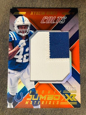 2018 Panini XR Nyheim Hines Rookie RC Jumbo Jersey Patch Relic Card /25 Rare. rookie card picture