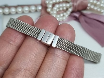 Genuine PANDORA Silver Reflexions Mesh bracelet   18cm     R22