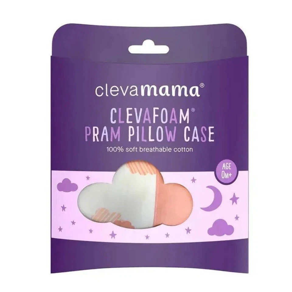 Clevamama Clevafoam Funda de Almohada para Cochecito de Bebé, Funda de Almohada para Cochecito - Coral Foto 2 de 4
