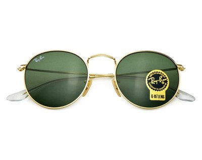 Ray-Ban Sunglasses RB3447 Round Metal Gold Frame Green  display picture 2