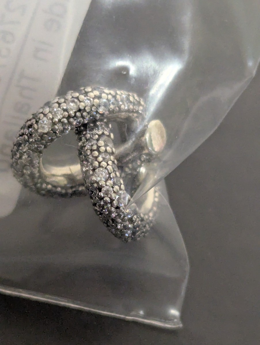 New Pandora Pave Heart Infiniti Knot Charm 925 Sterling Silver
