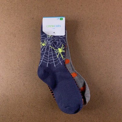J Crew CrewCuts Boys Size Medium Multicolor Halloween Crew Socks 3 Pack NWT