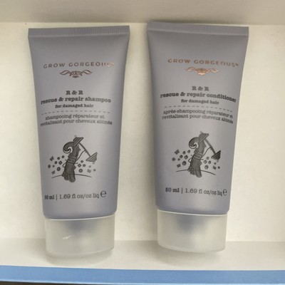 Grow Gorgeous R & R Rescue Repair Shampoo AND Conditioner 1.69 OZ  Travel Set