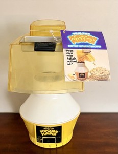 Vintage Wear-Ever Popcorn Pumper Hot Air Corn Popper 73000 W/Butter Dish Tested