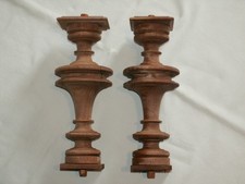 2 Alte Antike Baluster S&auml;ulen , Kirsche /Pflaume  ca. 1890 (unrestauriert )