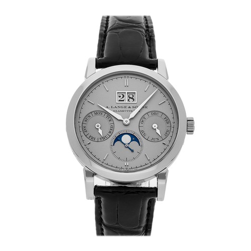A. Lange & Sohne Saxonia Annual Calendar Platinum Auto 38mm Strap 330.025