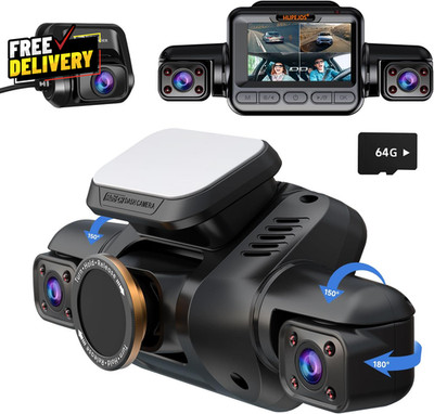 4 Channel 4K Dash Cam Front Rear Inside 360° WiFi GPS w/ 64GB V8Plus