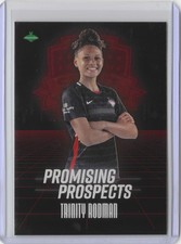 2021 Parkside NWSL Promising Prospects Trinity Rodman Rookie Card #1 Red Spirit. rookie card picture