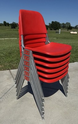 Vintage Knoll International Model 1601 Stacking Chairs 6 pcs - Authentic & Rare!