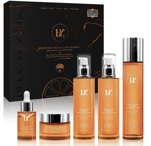 Below Zero Frozen Glow Vitamin C Skin Rejuvenation 5pc Set Cleanser+Toner