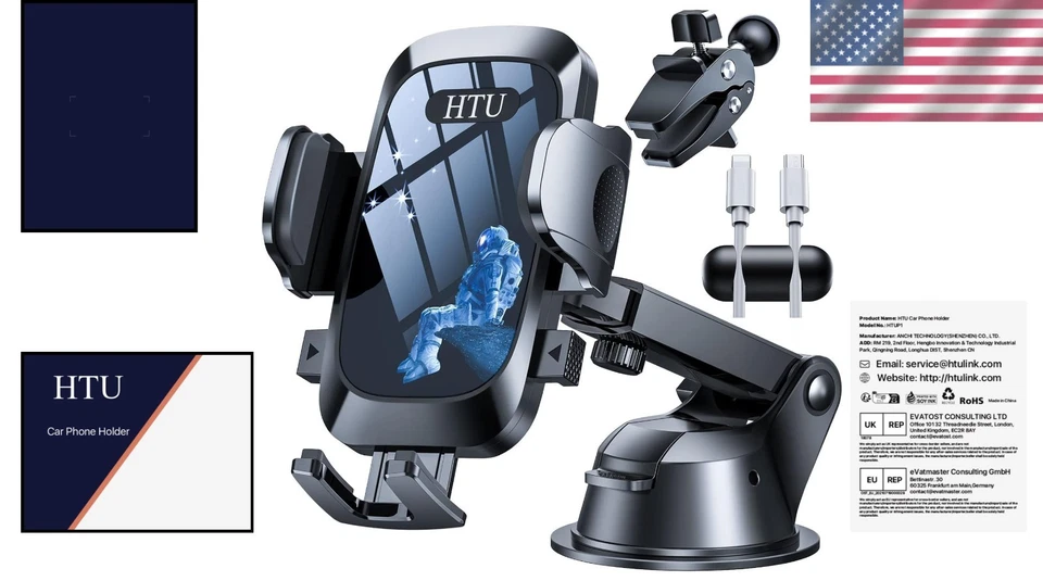 3-in-1 Car Phone Mount: Dashboard, Windshield, Air Vent - Image 2 of 4