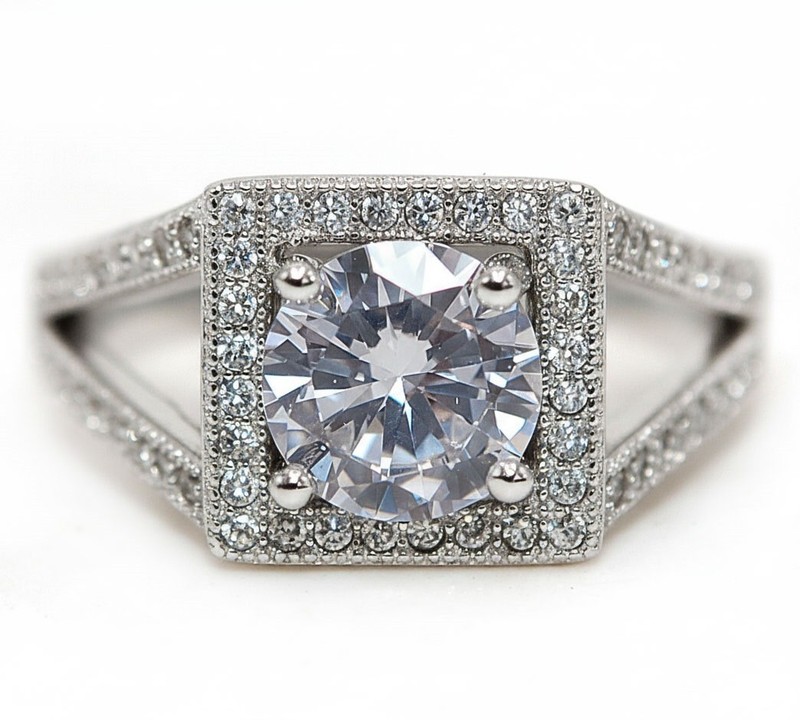 3CT Heat Treated Moissanite 925 Sterling Silver Ring Sz 8 MM2-5