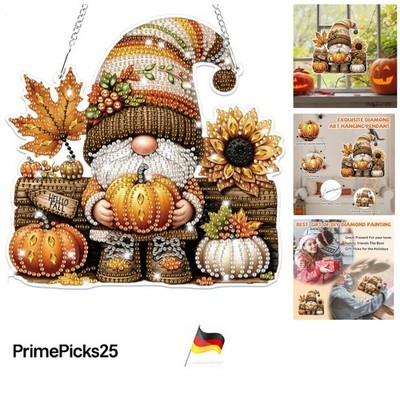 Diamond Painting Anhänger Halloween Herbst Gnome Fensterdeko für Erwachsene K...