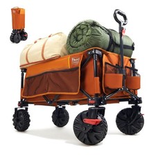 TIMBER RIDGE XXL Bollerwagen Faltbar Breite Reifen Strandwagen mit Seitentasche