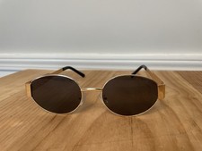 Celine Triomphe Metal Sunglasses Black Gold, Oval