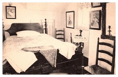 Barbara Fritchie Bedroom Frederick MD Postcard Whitman's Phototypes