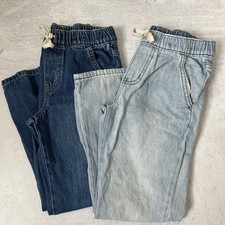 Girls Cat  Jack Pull On Jeans Bundle 8 Straight Leg Elastic Waistband