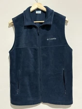#251 Blue Columbia Men's MEDIUM Fleece Full Zip Vest