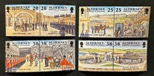 Travelstamps: 1999 Alderney Stamps Mi 137-144 - 4 Se-Tenent Pairs - Military MNH