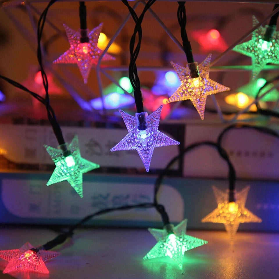 50/100 LED Solar String Lights Outdoor Star Fairy Light Patio Garden Party Decor - Image 4 of 4