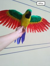 simulation foam feather wings green yellow parrot bird doll about 42x60cm