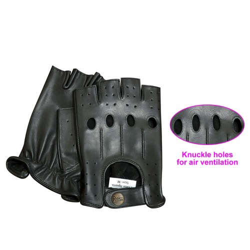 Nuevo Estilo Retro Calidad Cuero Suave Guantes de Conducir Sin Dedos Moda - Imagen 5 de 58