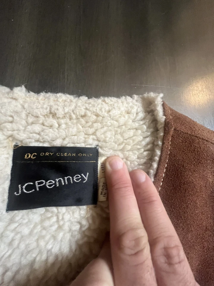 Chaleco de Gamuza JC Penney Grande De Colección Años 70 80 Forrado Sherpa JCP Vaquero Occidental Foto 3 de 4