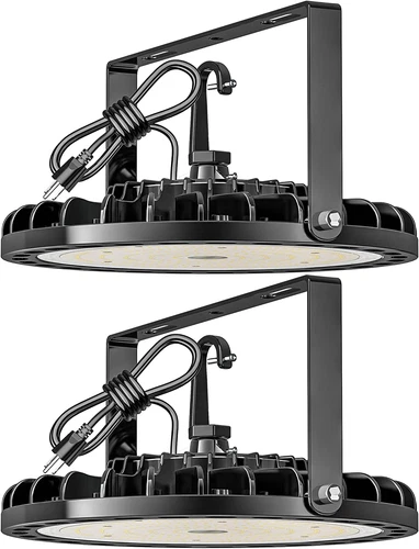 LED High Bay Light 150W 2PCS, 22500 LM with US Plug 5Ft Cable (150LM/W), 5000K D