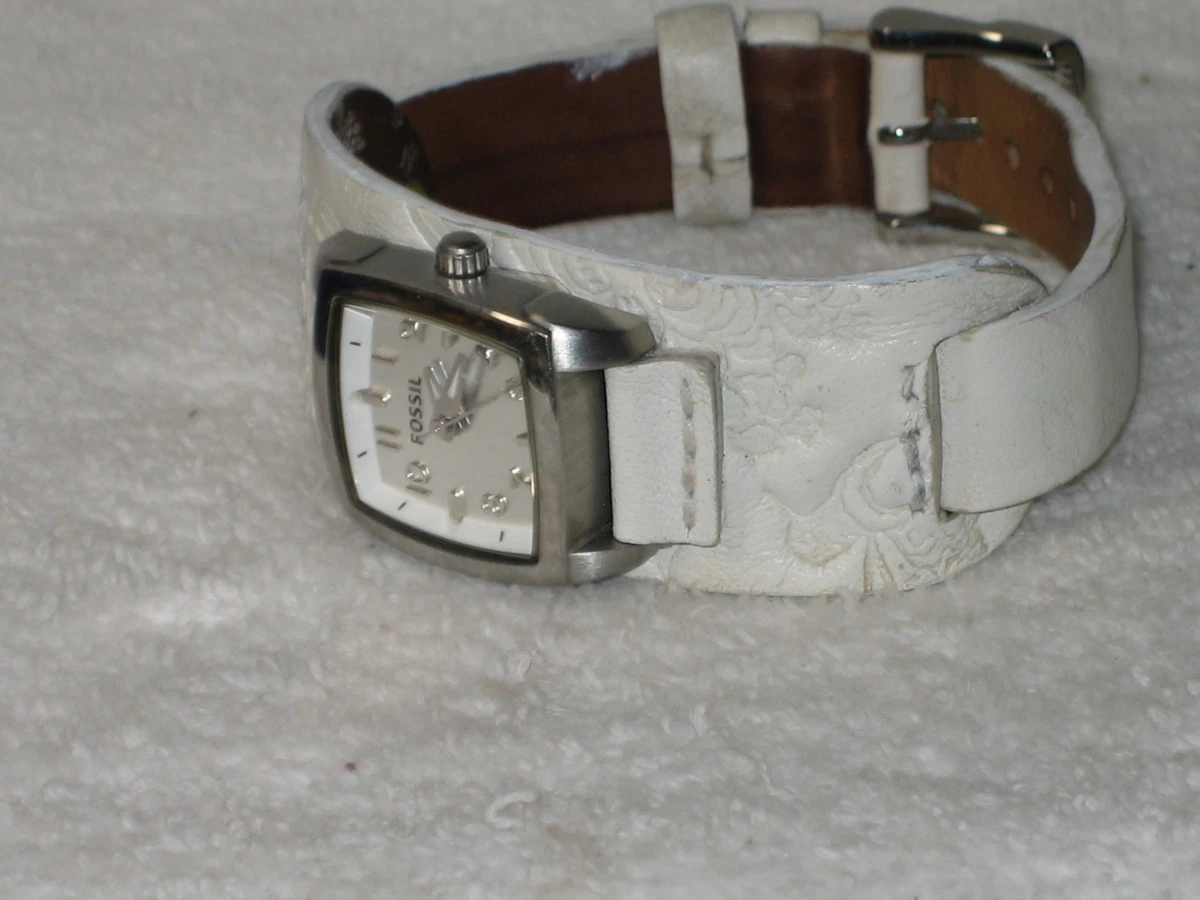 Fossil white cheap strap watch