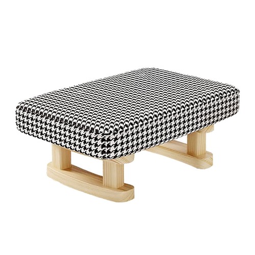 1PC Small Solid Wood Fabric Stool Creative Retro Footstool for Living Room Seat - Picture 13 of 20