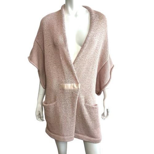 RAMUNE PIEKAUTAITE Women’s Cardigan Sweater Size 38 Cotton Blend Snap Knit