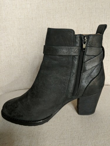 Botas al tobillo de cuero Tony Bianco de tacón alto, negras, 8,5 - Imagen 3 de 9