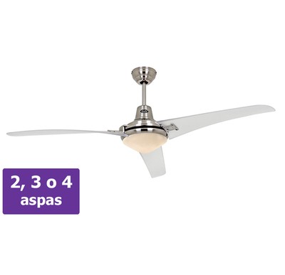 Ceiling Fan With Light Casafan 9313209 Mirage Transparent Satin