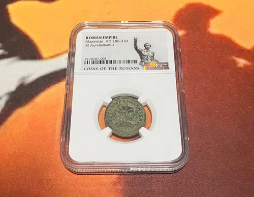 Roman Empire Maximian Coin AD 286 - 310 NGC Certified RARE