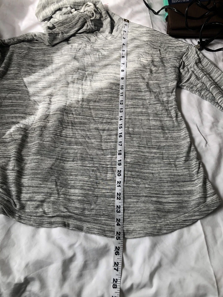 Moletom Gilligan & O'Malley Feminino Lounge Wear M Marled Cinza Capuz Dormir - Imagem 4 de 4