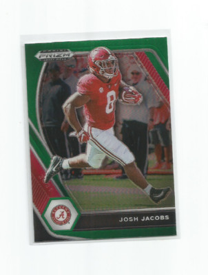 JOSH JACOBS (Alabama) 2021 PANINI PRIZM DRAFT PICKS GREEN PRIZM PARALLEL CARD#95