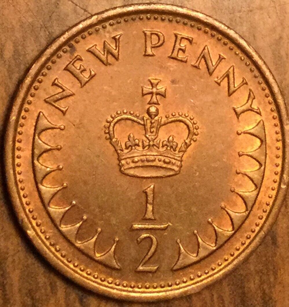 1976 UK GB GREAT BRITAIN NEW 1/2 PENNY COIN
