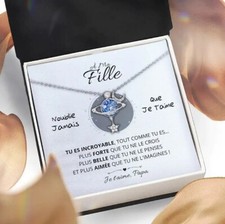 Collier À Ma Fille N'Oublie Jamais Que Je T'Aime (Modèle 95) (Coloris Argent)