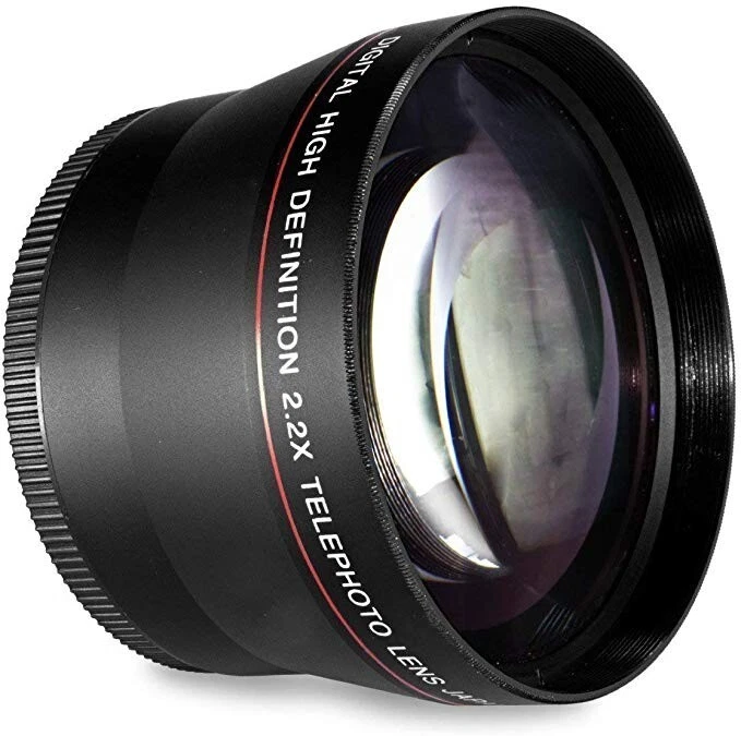 LENTE ZOOM TELEOBJETIVO 2.2X PARA CANON EOS REBEL T6 CON LENTE 18-55MM Y 75-300MM Foto 2 de 4