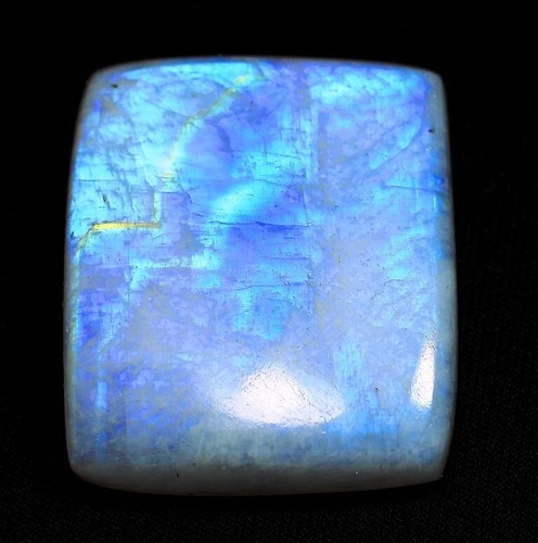 119 Ct 9X31X36 mm Natural Blue Fire Rainbow Moonstone Fancy Cabochon Gemstones